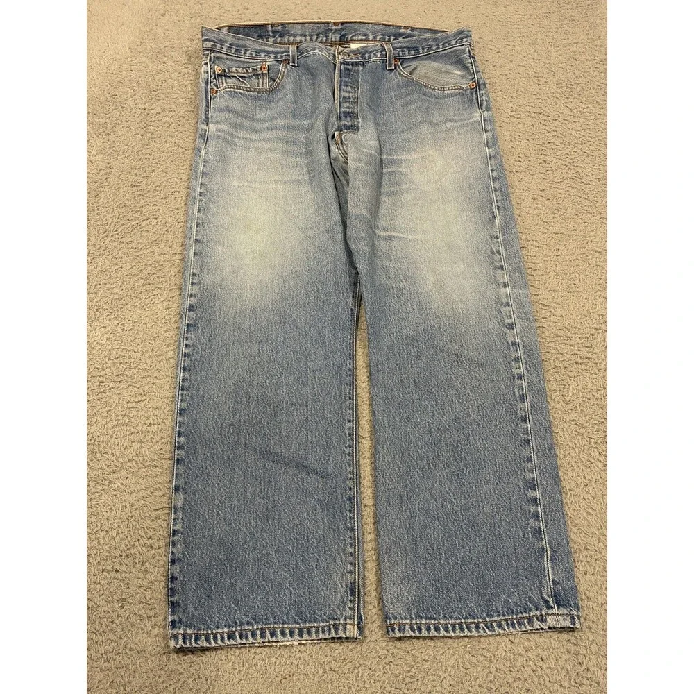 Levis 501XX Jeans Mens 40x30 Blue Straight Leg Denim Light Wash Button Fly VTG